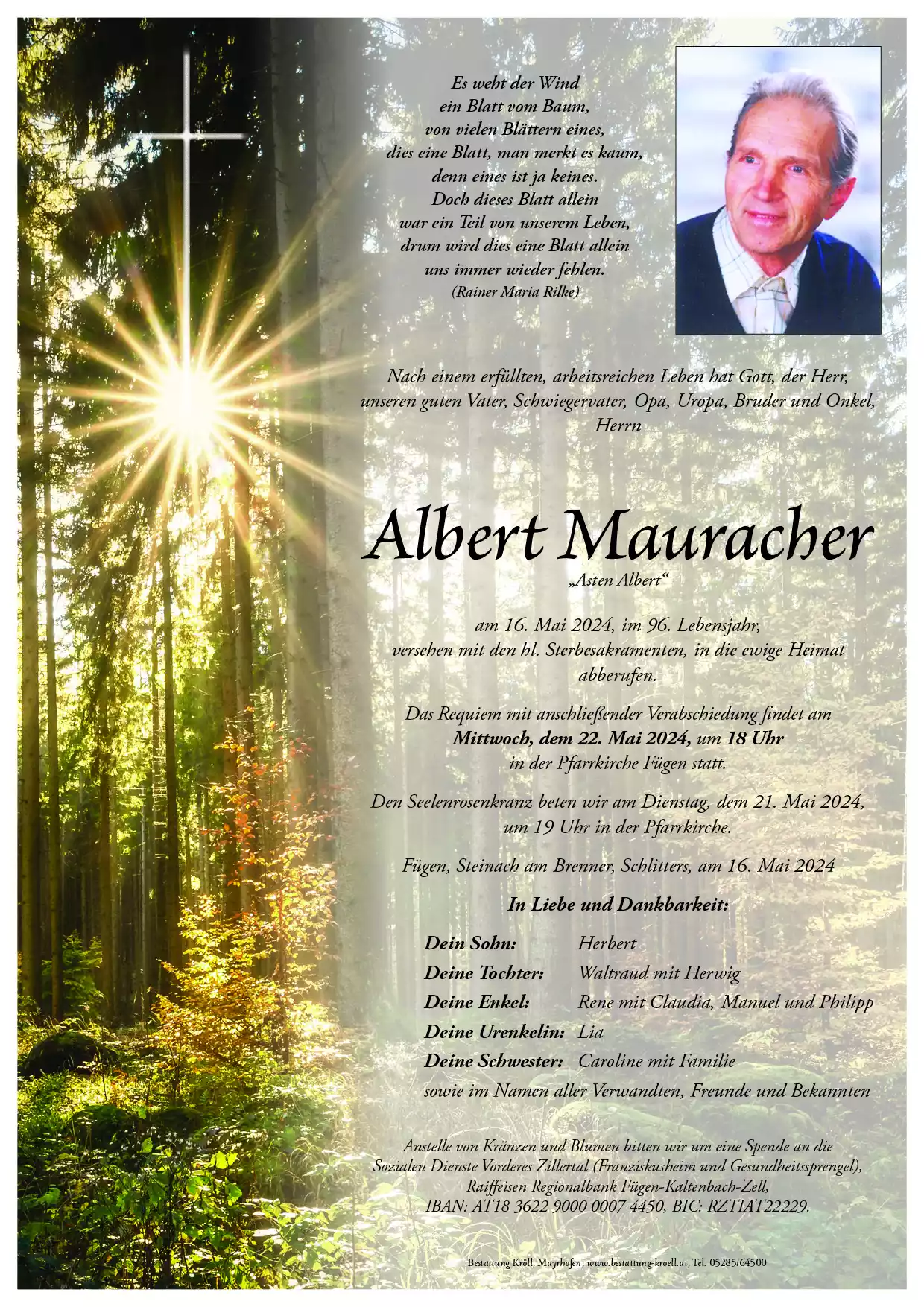 Parte von Albert Mauracher